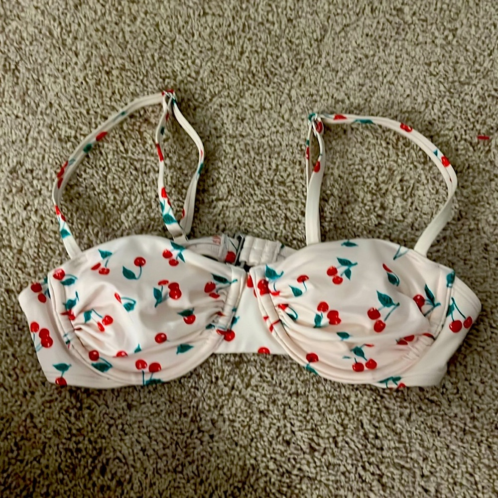 Wild Fable Underwire Bikini Top, cream color with cherries